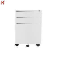 Multi-function Steel 3 Drawer Steel Mobile Filing Cabinet Under Desk