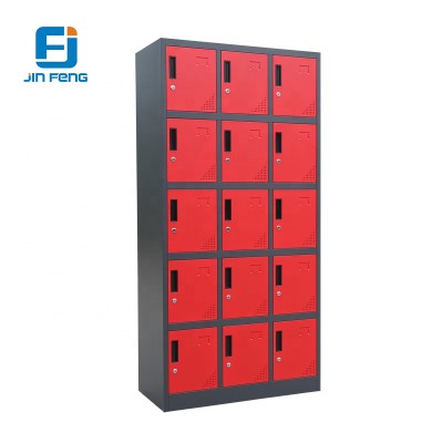 Supermarket Employee Wardrobe Metal With 18 Doors Steel Locker With Almirah Design