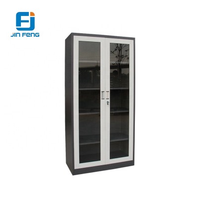 China Cheap Filing Cabinet With Glass Door Steel Office Display File Cabinet